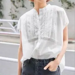 Spick&Span ローンフレンチレースブラウス ホワイトのサムネイル