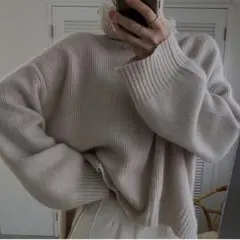 新品タグ付き◎willfully ラクーンタートルニット　ivory