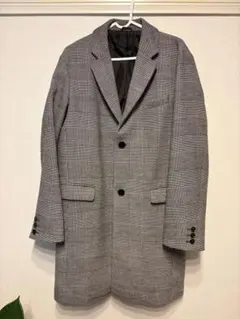 グレー チェック柄 チェスターコート