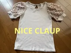 NICE CLAUP ナイスクラップ半袖カットソー パフスリーブ ドットのサムネイル