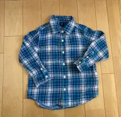 baby GAP チェック　ネルシャツ　105cm 100 110 ブルー
