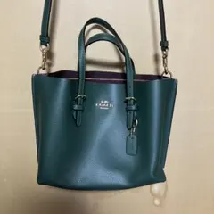 COACH レザー ショルダーバッグ グリーンのサムネイル