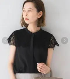 URBAN RESEARCH ROSSO 半袖 シャツ レース ブラック