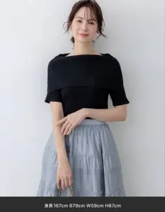 クリアストレッチオフショルダー ニットのサムネイル