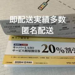 VTホールディングス 株主優待券 1冊 キーパーラボ20%割引券⭐️　V7
