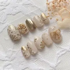 ［現品］ネイルチップ 振袖 和装 成人式 結婚式no.82