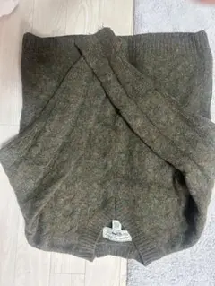 ケーブルニットセーター M オリーブグリーン