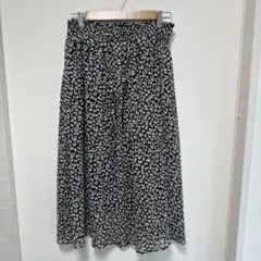 ヒョウ柄 フレアロングスカート　裏地付き