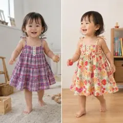 チェック柄 キャミソール ワンピース 90 夏服 女の子のサムネイル