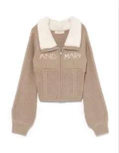ANDMARY logo zip tops beige アンドマリー - メルカリ