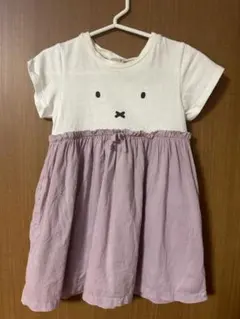 petit main ミッフイープリント 半袖ワンピース