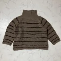 MILA SCHON ニット ブラウン ボーダー ハイネック 厚手