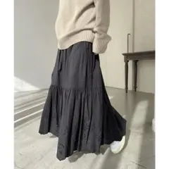 Spick&Span エンブロイダリーレーススカート スピック&スパン M 黒 追加》エンブロイダリーレーススカート（スカート）｜Spick