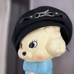 黒のコットンベレー帽