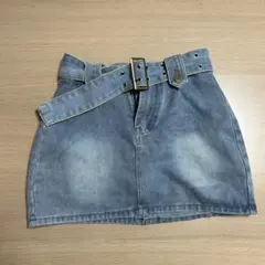 デニムミニスカート ベルト付き