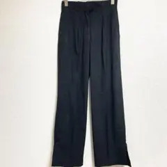 ZARA スラックス フレアパンツ ブラック センタープレス 裾スリット XS