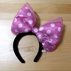 ディズニー　ミニーマウス ピンク 水玉リボンカチューシャ カチューシャ リボン