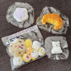 スクイーズ　粉付き動物　くま　クロワッサン　星　スクイーズ4点まとめ売り