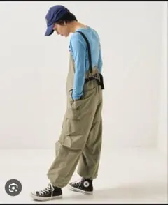 フリークスストア　ベルト付きナイロンサロペット