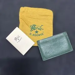 IL BISONTE グリーンレザー カードケース