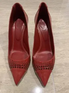 セルジオロッシ　赤 ポインテッドトゥ ハイヒール　34.5