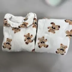 くま柄 ふわふわパジャマ 上下セット 130cm