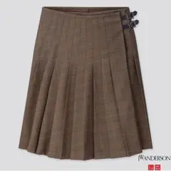 UNIQLO×JW ANDERSON　チェックプリーツスカート　茶