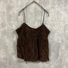 LE CERCLE par rope'シアーベロアギャザーキャミソール　ブラウン