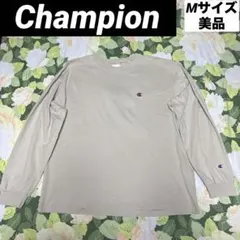 美品【値下げOK】Champion ロングＴシャツ M ベージュ　ワンポイント