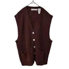 northernisles ニットベスト　シンプルニット　Ｖネック　シェルボタン