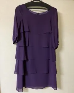 NATURAL BEAUTY BASIC五分袖シフォンワンピース クリーニング済