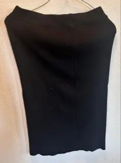 リブニット タイトスカート ブラック
