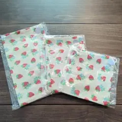 いちご柄の布製巾着袋3点セット