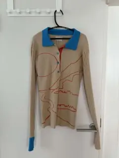 PAMM 長袖 ニット ポロシャツ ベージュ ブルー