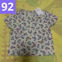 H&M ホワイト　バタフライ　蝶々　半袖　Tシャツ　92のサムネイル