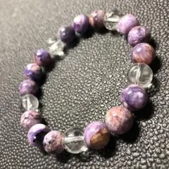 【特価】【1476】☆天然石☆チャロアイト、水晶デザインブレス