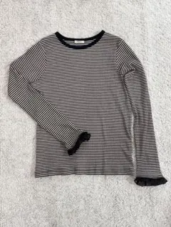 しまむら mysa closet 田中里奈 ストライプ 長袖 袖フリル Lサイズ