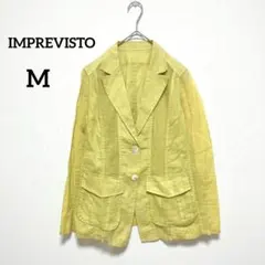インプレヴィスト　リネン　テーラードジャケット　М　イエロー　春夏　羽織　183