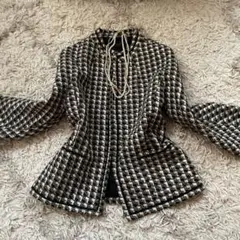 TALBOTS タルボット ノーカラーツイードジャケット セレモニー 綺麗め M