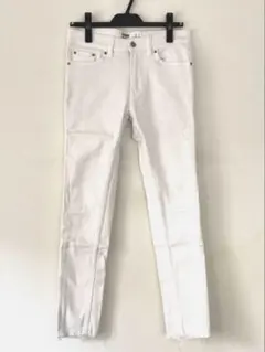 ベルシュカ ダメージ カットオフ デニム スキニー ジーンズ パンツ 白 スリム