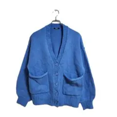 RMAF ナイスクラップ カーディガン L相当 ブルー 厚手ニット 羽織り 秋冬