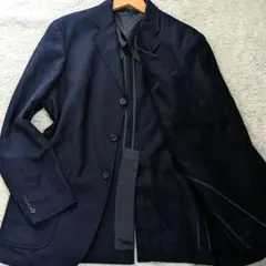 美品✨ポロラルフローレン　LL　ネイビー リネンテーラードジャケット デニム調