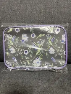 DHC オリジナル大容量ポーチ 紫色 花柄 非売品 新品未開封品 匿名発送のサムネイル