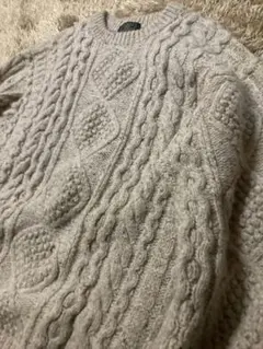 オールド　フィッシャーマンニット　アランニット　サイズL