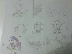 忍たま　振り返りの段　原画ポスターカード　一年生　尊奈門　利吉　ヘムヘム