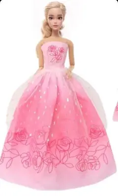 バラ柄のロングドレス♡リカちゃん・バービーちゃん・お人形さん用