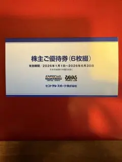 株主ご優待券 (6枚綴り)
