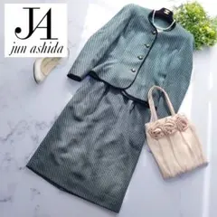 ジュンアシダ スカート セットアップ ノーカラー S相当 ウール 金ボタン