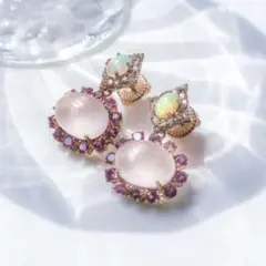 【ビズー】BIZOUX マラカイト・アメジスト・クォーツ　ピアス ビズー】BIZOUX マラカイト・アメジスト・クォーツ ピアス