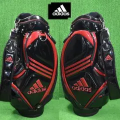 adidas/アディダス ゴルフ キャディバッグ９型【黒×赤】訳あり品！のサムネイル